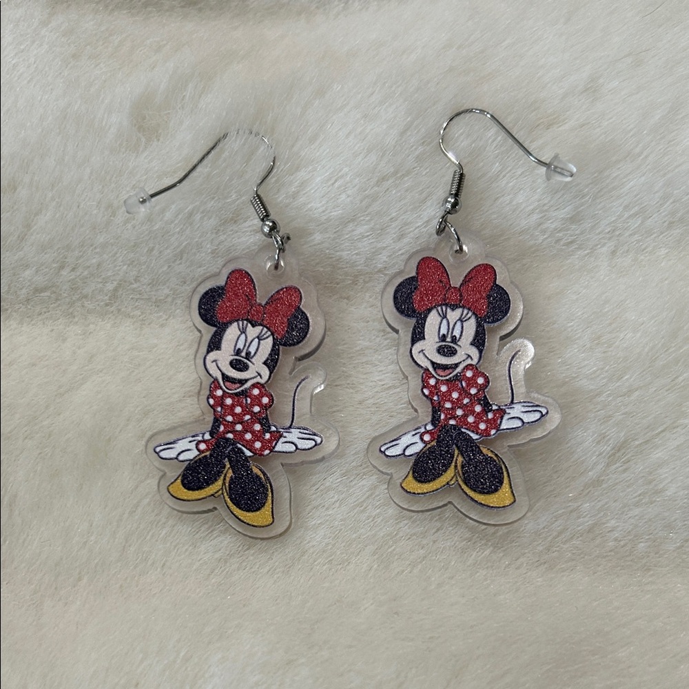 Minnie Mouse Red and Black Earrings